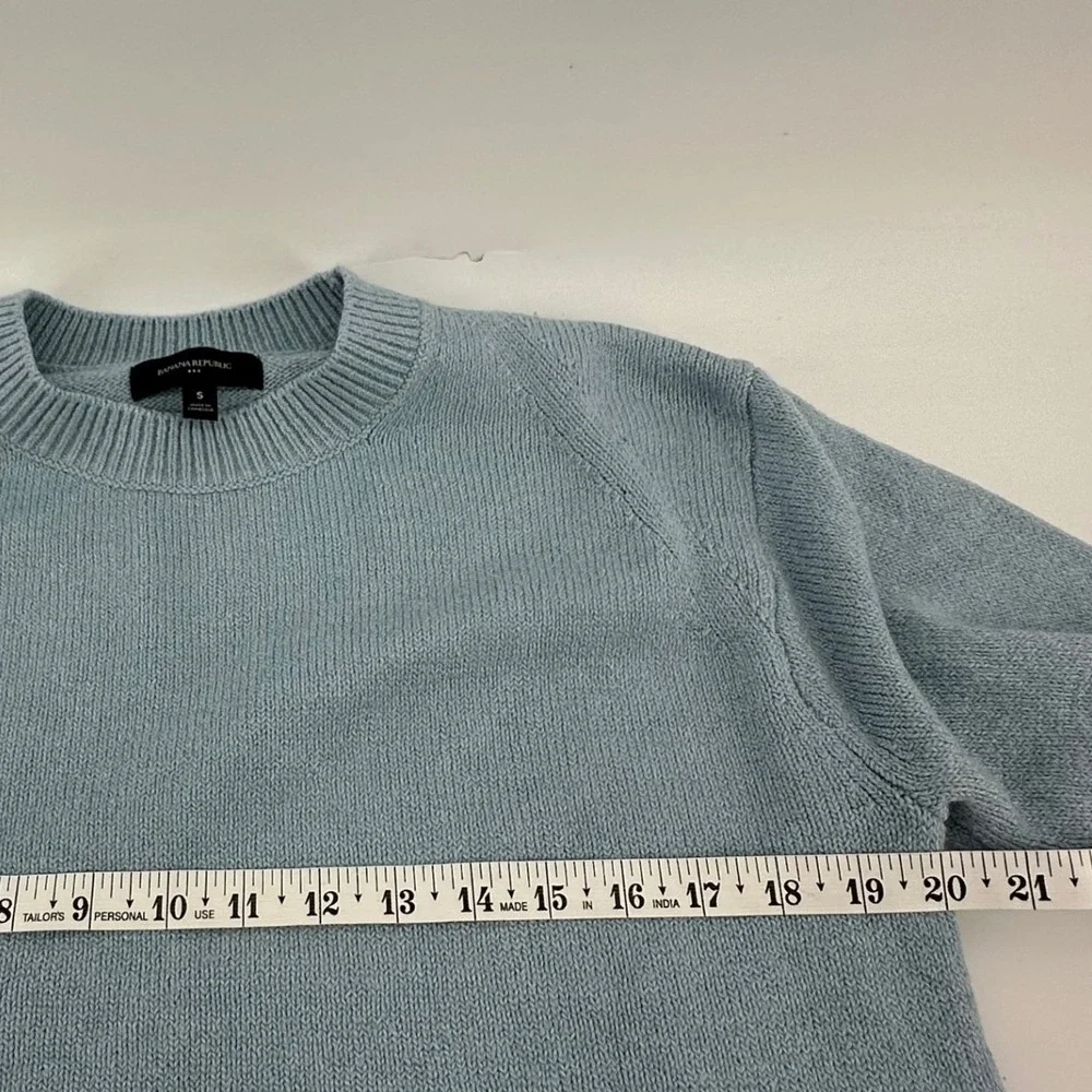 Banana Republic Crewneck Sweater Mens S Light Blue‎ Coastal Preppy Cotton Blend